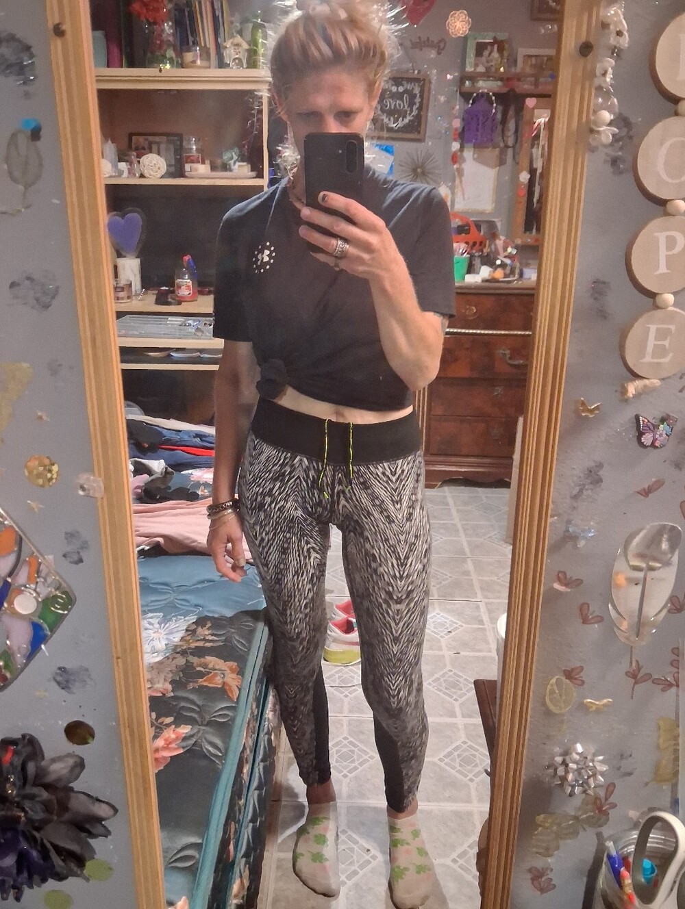 Nike Abstract Design Running Leggings Sz S